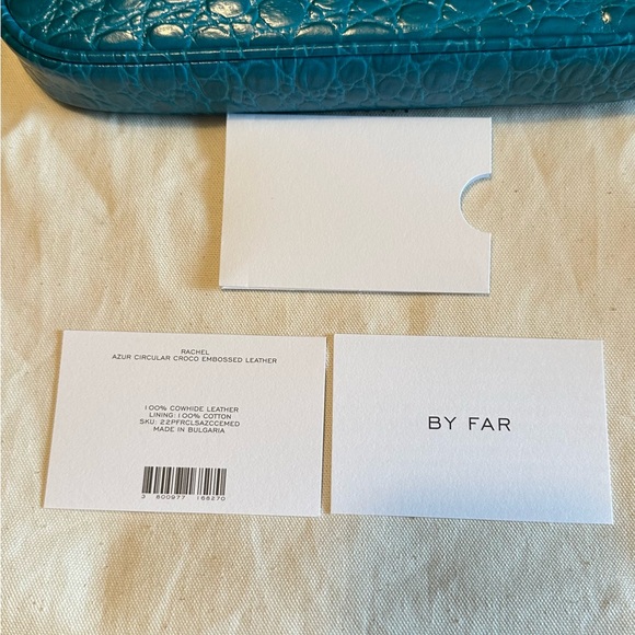 By Far Rachel Bag in Croc Embossed Azur, NWT - Picture 12 of 14